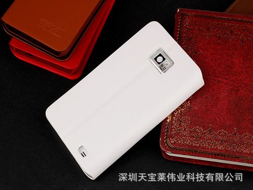 【2013厂家直供pu天宝莱甲骨文新款三星i9100手机支架左右翻皮套】广